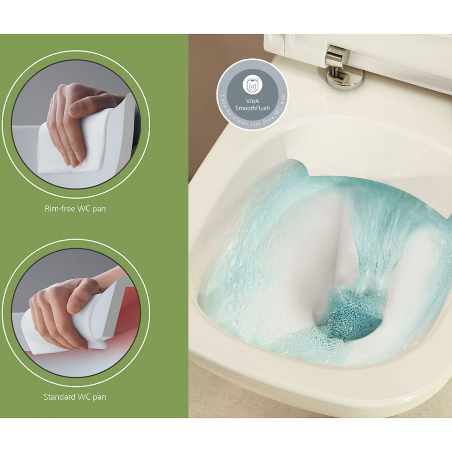 VITRA S20 RIM-EX iebūvējamais tualetes poda (WC) rāmis + skalošanas poga + piekaramais tualetes pods + SC vāks, 139004B0037205