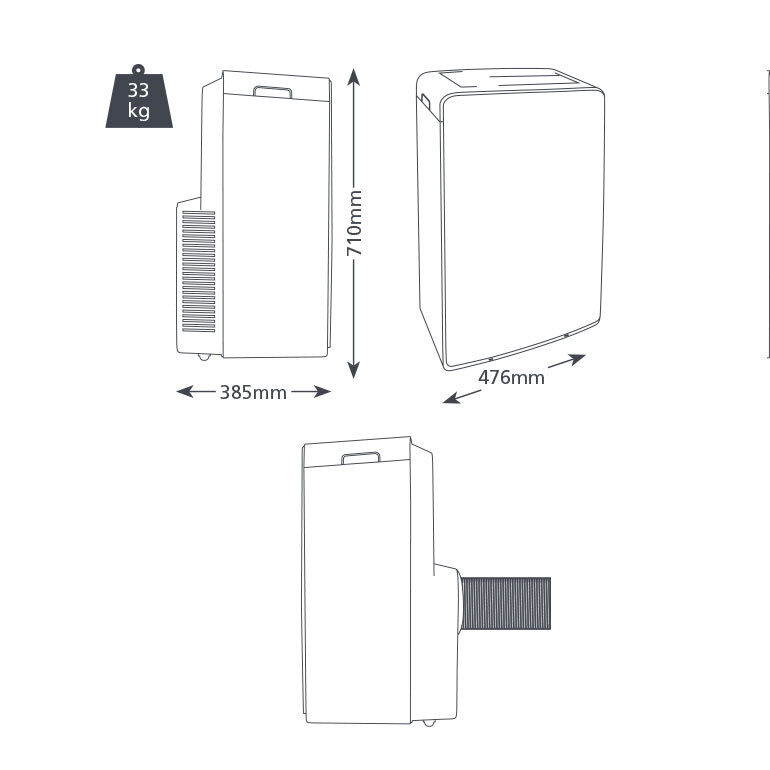 Mobile air conditioner Aspen AX3007/1, 3.4 kW, R290, for cooling 