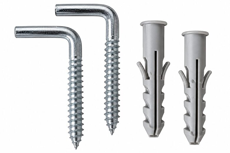 Mounting kit for water heaters 10×100 mm, 2 hooks + 2 wall plugs