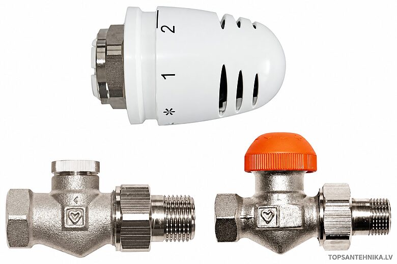 HERZ patteritermostaattisarja 1/2", suora, esisäädettävä, V762371