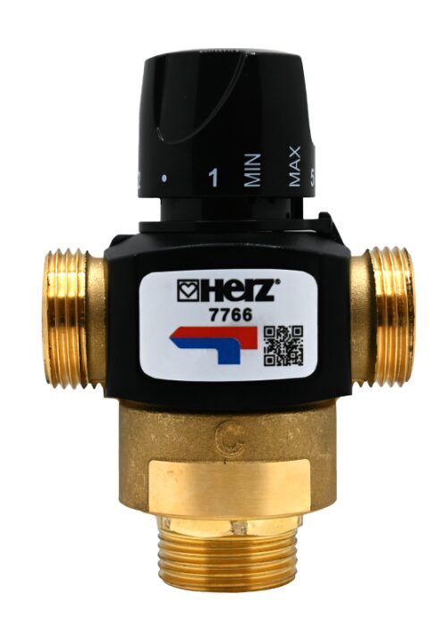 3-ceļu termostatisks jaucējvārsts Herz Dn32, 20-45°C, ar ārējām vītnēm, 1776643 
