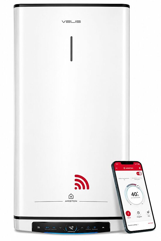 ARISTON VELIS PRO WiFi 80 EU 65 l 1.5 kW electric water heater with Wi-Fi, vertical/horizontal, 3100946