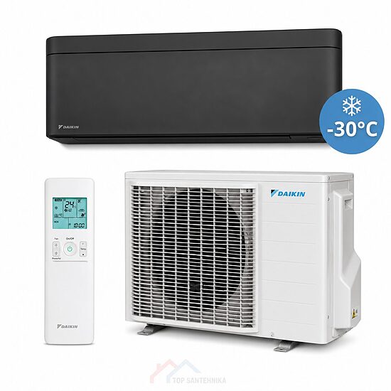 DAIKIN STYLISH 3,0 kW melns gaisa kondicionieris–siltumsūknis, FTXTA30CB / RXTA30C