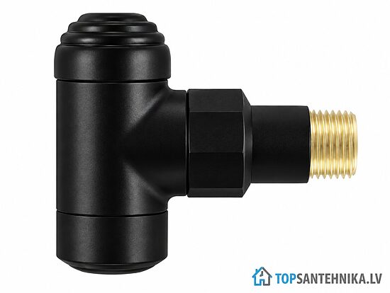 HERZ DeLuxe patterin paluuventtiili 1/2", kulmamalli, mattamusta, 1372649