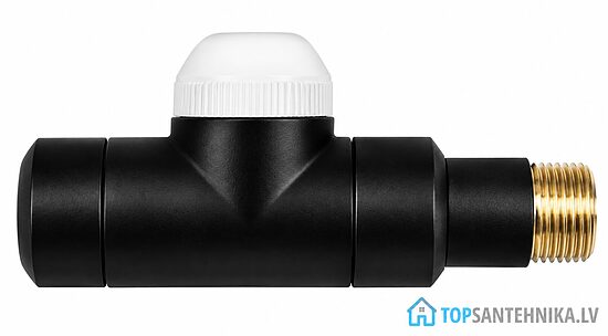 HERZ DE LUXE TS-90 termostaattiventtiili, suora 1/2", musta matta 1792349