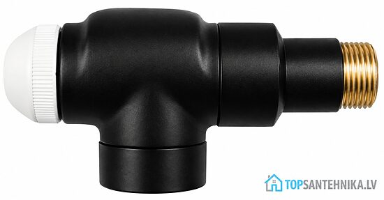HERZ DE LUXE TS-90 termostaattiventtiili 1/2", aksiaalinen, mattamusta, 1792849