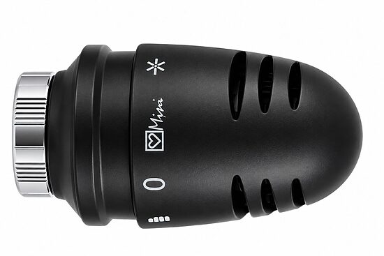 HERZ MINI DE LUXE termostaattipää M28×1,5, mattamusta, 0–30 °C, S920049