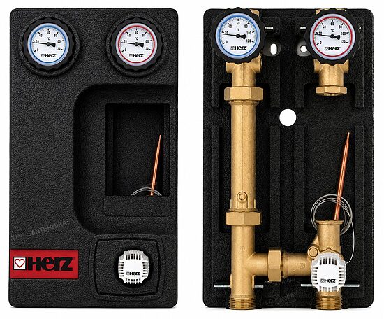 HERZ PUMPFIX Constant CALIS-TS-E lämmityspiiriyksikkö ilman pumppua DN25, Kvs 5,28, 1451407