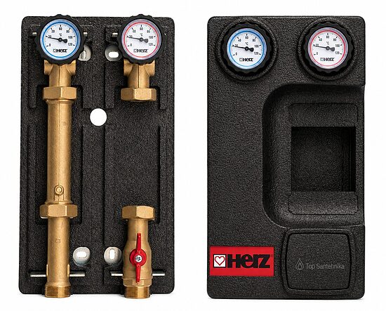 HERZ PUMPFIX DIRECT lämmityspiiriyksikkö ilman pumppua DN25, Kvs 5,7, 1451003