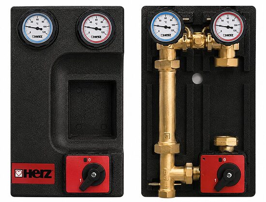 HERZ PUMPFIX MIX lämmityspiiriyksikkö ilman pumppua DN25, Kvs 10,0, 1451108