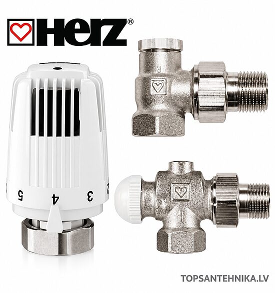 HERZ patteritermostaattisarja 1/2", aksiaalinen, V772891
