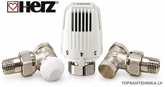 HERZ patteritermostaattisarja 1/2", kulmamalli, V772401