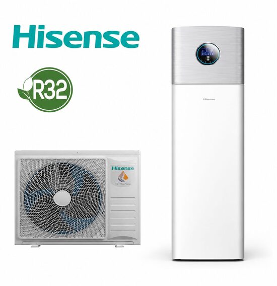 Hisense Hi-Therma Integra Combi 6.0 kW oras-vanduo šilumos siurblys su 230 L karšto vandens talpa, AHW-060HCDS1 + AHS-060HCDSAA-23