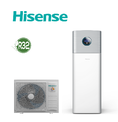 Hisense šilumos siurblys Hi-Therma Integra Combi 6kW 230L, AHW-060HCDS1 + AHS-060HCDSAA-23, oras-vanduo 