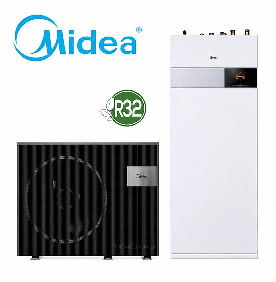 MIDEA HUGGE 12kW gaiss-ūdens siltumsūknis ar 240L karstā ūdens tvertni MHA-V12WD2RN8-E / HBT-A160/240CDS90GN8-E 