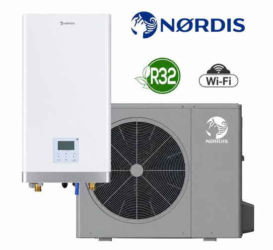 NORDIS Optimus PRO Split 12.0 kW 3F gaiss-ūdens siltumsūknis, R32, HOP12WODU3 + HOP160WIDU3