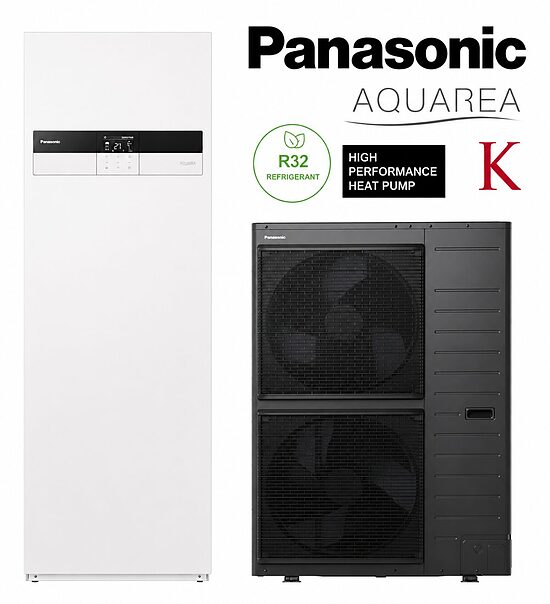 PANASONIC Aquarea T-CAP K 16 kW gaiss–ūdens siltumsūknis ar 185 L boileri, 400 V, WH-ADC16K9E8AN / WH-UXZ16KE8