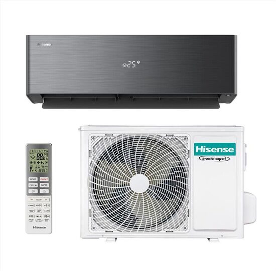 Hisense gaisa kondicionieris-siltumsūknis ENERGY PRO X QH25XV3B, Gaiss-gaiss, 2.6/3.2kW, matēti melns 