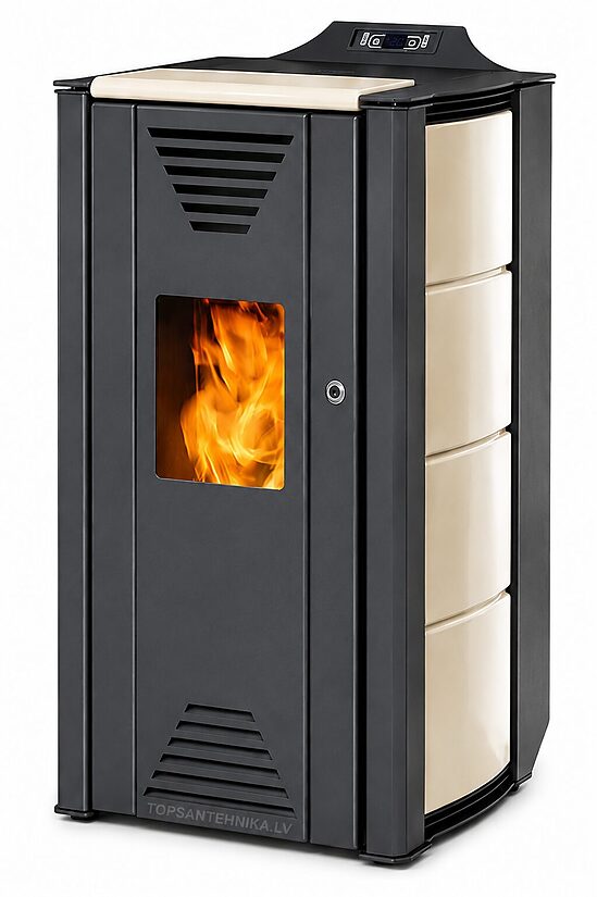 ThermoFLUX Interio 20 pellettitakka lämmitysjärjestelmäliitännällä, beige, 01020B