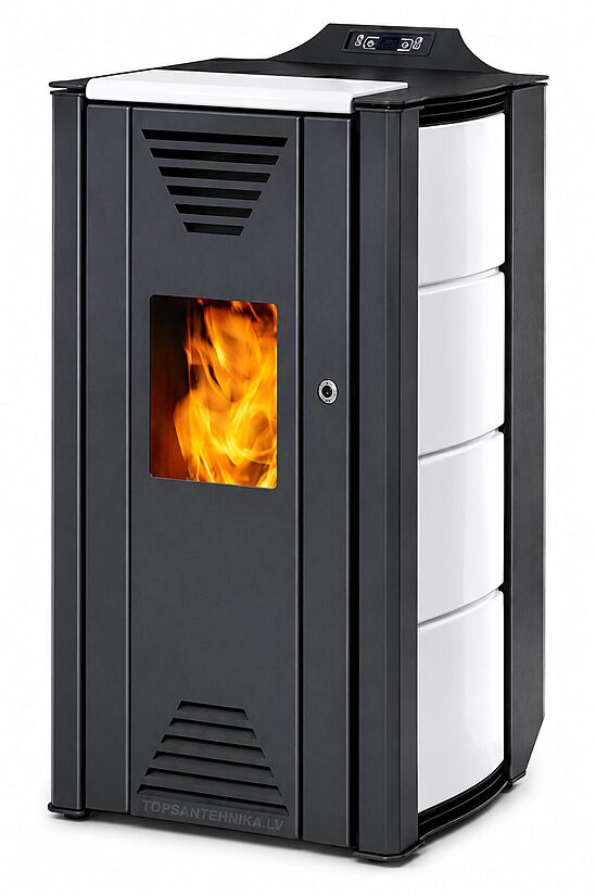 ThermoFLUX Interio 20 pellettitakka lämmitysjärjestelmäliitännällä, valkoinen, 01020W
