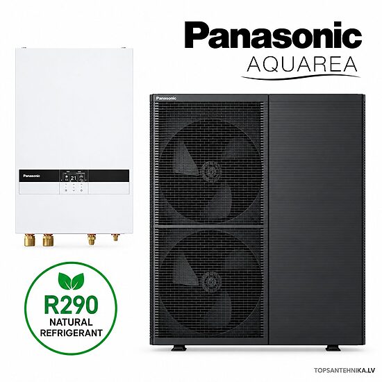 PANASONIC Aquarea T-CAP M 9 kW Hydrosplit gaiss–ūdens siltumsūknis, R290, 400 V, WH-SDC0316M9E8 / WH-WXG09ME8 