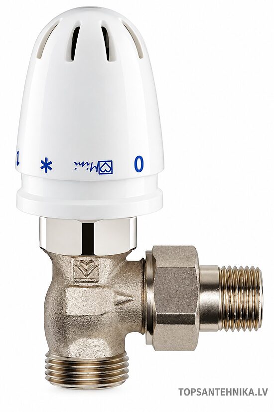 HERZ MINI lattialämmityksen paluulämpötilan rajoitinsarja 1/2", kulmamalli, 25–60 °C, 1920124