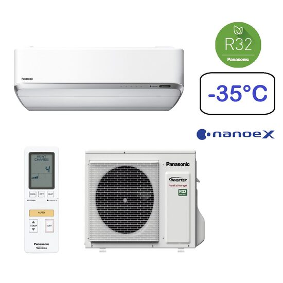 Konditsioneer-soojuspump PANASONIC Heatcharge VZ Inverter+ 2,5/3,6kW, R32, CS-VZ9SKE / CU-VZ9SKE 