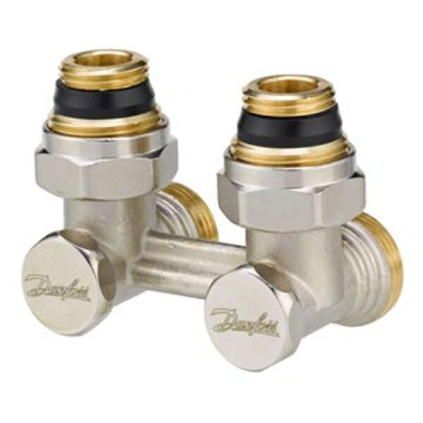 Danfoss RLV-KS H-shaped radiator valve, angled with nipples 1/2", 003L0222