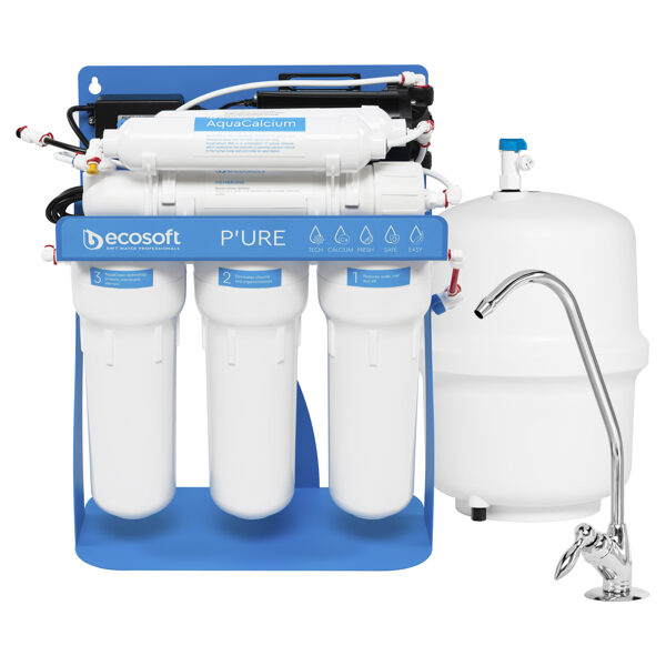 Atvirkštinio osmoso filtras Ecosoft P'URE AquaCalcium su siurbliu ant rėmo MO675MACPSECO 